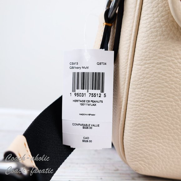 NWT Coach CE613 Coach X Peanuts Heritage Crossbody With Snoopy Motif in Ivory - Picture 4 of 12